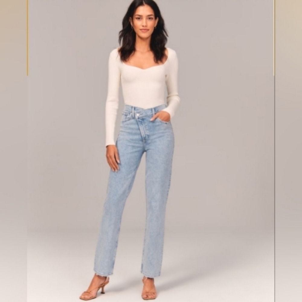 Abercrombie & Fitch Blue Straight Leg Jeans Relaxed Fit Size 25/0s - Picture 16 of 16